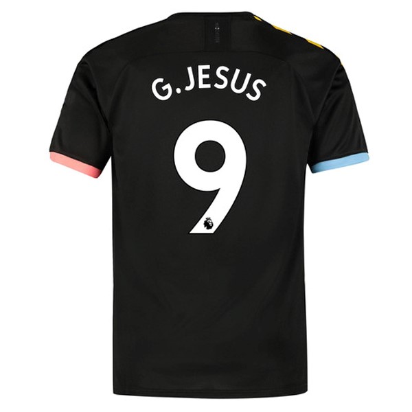 Camiseta Manchester City NO.9 G.Jesus Replica Segunda Ropa 2019/20 Negro